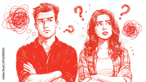 Troubled Young Couple Seeking Relationship Advice, Marriage Counseling - Emotional Support Vector EPS