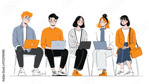 Diverse Asian Colleagues Working Together as Software Developers Team