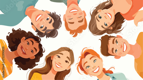 Happy Diverse College Students Group Smiling Together Campus