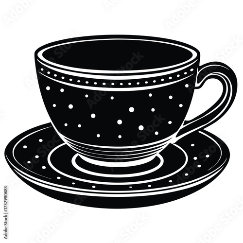   ceramic teacup with saucer  isolated on white ba (1).eps