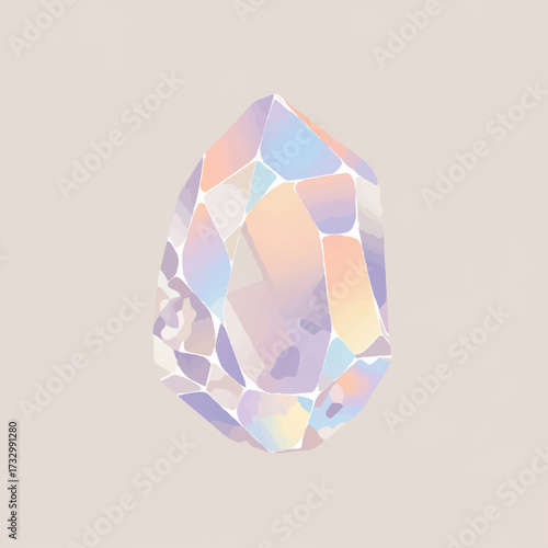 Diamond Reflecting Light and Shadow with Smooth Surface

