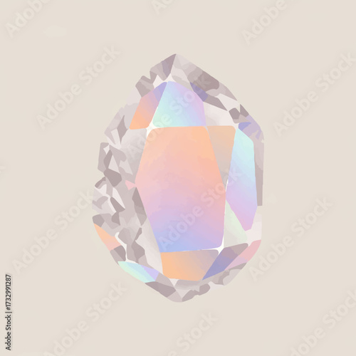 Diamond Reflecting Light and Shadow with Smooth Surface

