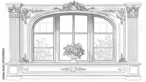Elegant Window Vector Illustration for Interior Design