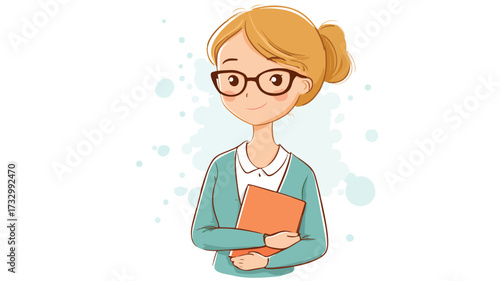 Professional Female Teacher Carton Vector Illustration for Education
