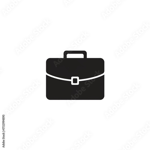 Minimal Flat Vector Icon of Business Briefcase Isolated on White Background