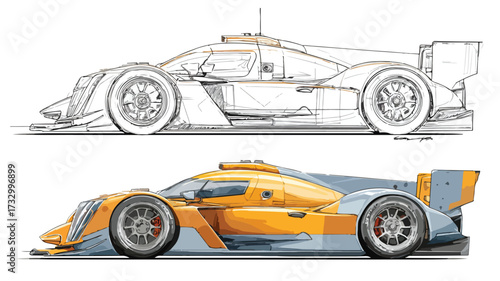 Modern Extreme Motorsport Racing Car Speed Set EPS