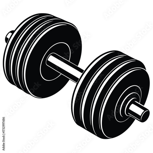 weightlifting dumbbell silhouette vector flat illu (1).eps