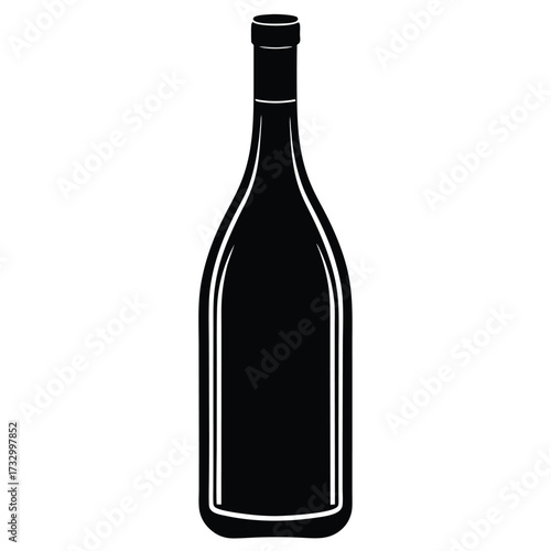 wine bottle silhouette vector on white background (1).eps