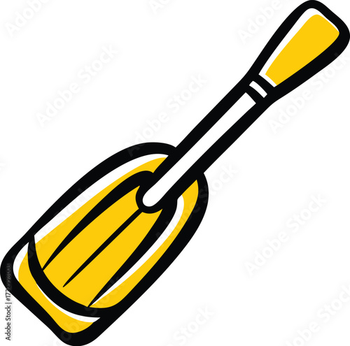 wooden canoe paddle  isolated on white background (2).eps