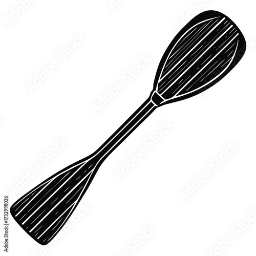 wooden canoe paddle  isolated on white background (5).eps
