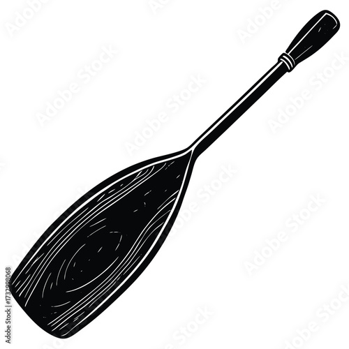 wooden canoe paddle  isolated on white background (7).eps