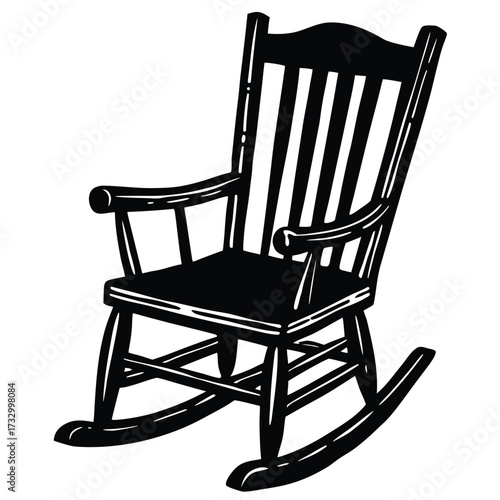   wooden rocking chair  isolated on white backgrou (1).eps