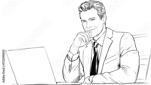 Confident Professional Businessman Vector Illustration for Visual Presentations