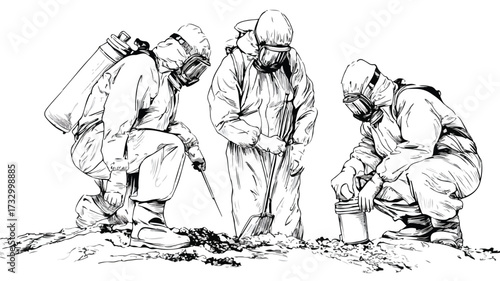 Professional Scientists in Protective Suits Collection