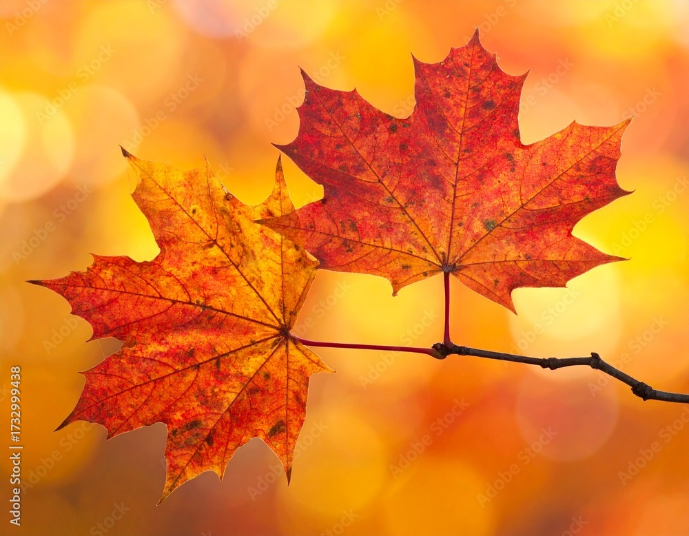 Fototapeta premium Generated image Beautiful Autumn Maple Leaves in Vibrant Colors