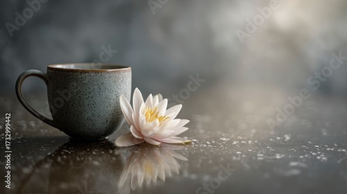 Delicate cup and lily