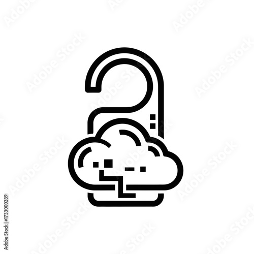 Do Not Disturb Cloud Icon Against Transparent Background  