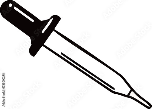 black and white silhouette of a Graduated pipette vector on a white background