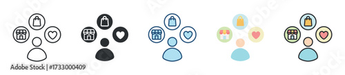 Consumer Behavior Icon Set Multiple Style Collection