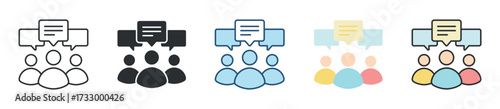 Focus Group Icon Set Multiple Style Collection