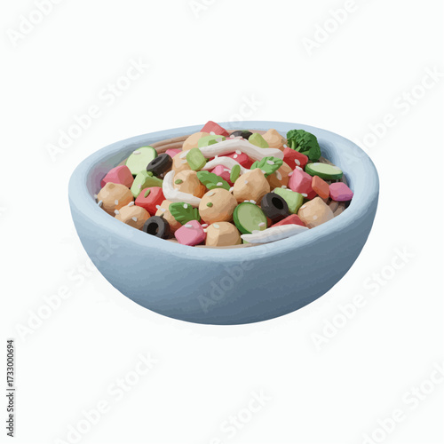 Delicious fresh garden salad in a bowl vector illustration scalable healthy food icon