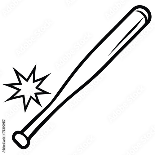 baseball bat hitting ball explosion vector illustr.eps