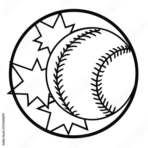baseball in comic pop art style vector on white ba.eps