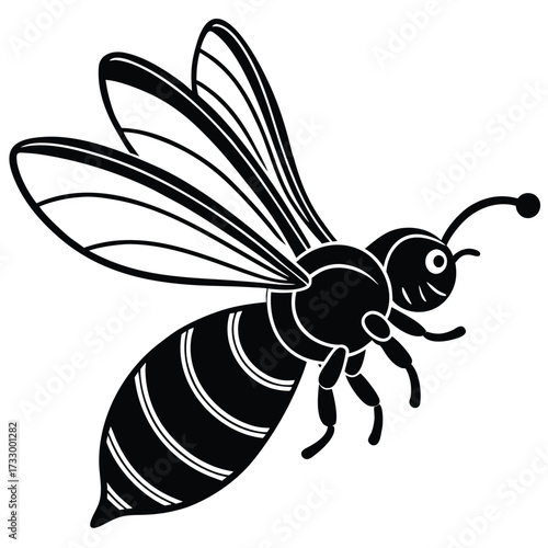 bee with rainbow trail vector clipart on white bac.eps