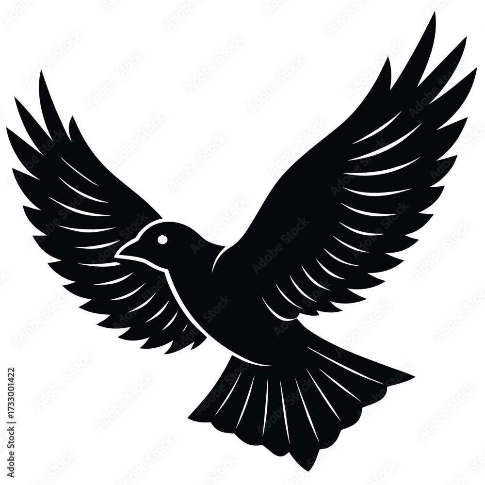 Fototapeta premium bird flying silhouette vector illustration on whit (1).eps