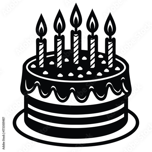 birthday cake with candles vector illustration on  (1).eps