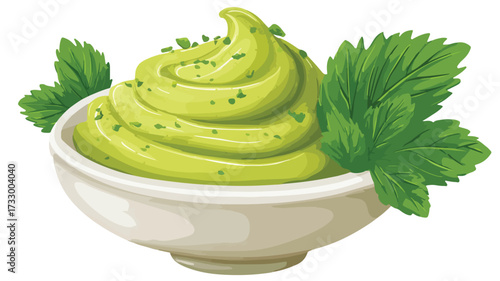 Vibrant Wasabi Paste Cartoon Vector Illustration for Graphic Design Projects