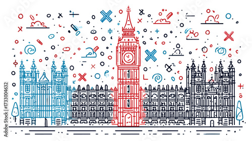 Westminster Parliament Ticks Crosses Political Concepts