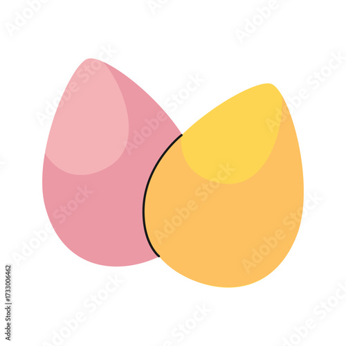 A pair of makeup sponges. Isolated background. Flat-style vector illustration