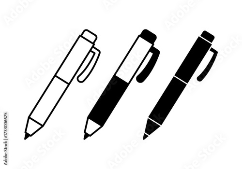Simple black pen icon, representing writing and office work.