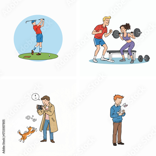 The Perfect Swing, The Personal Trainer, The Pet Photo, The Pet Rabbit