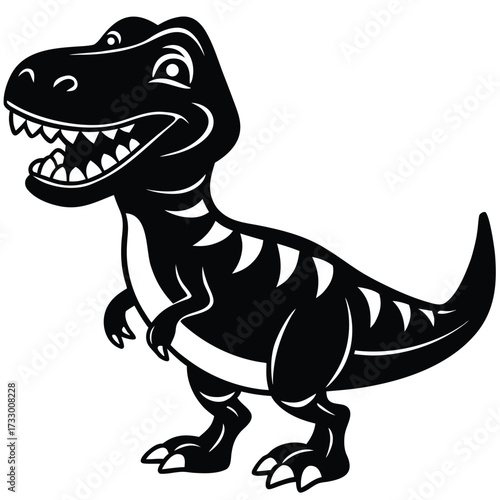 cute cartoon t rex smiling vector illustration on .eps