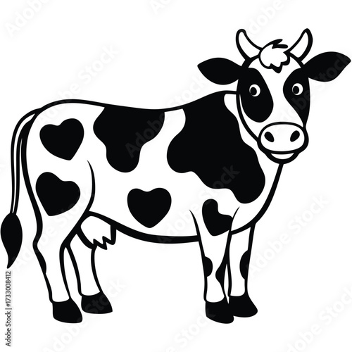 cute cow with heart shaped spots vector illustrati.eps