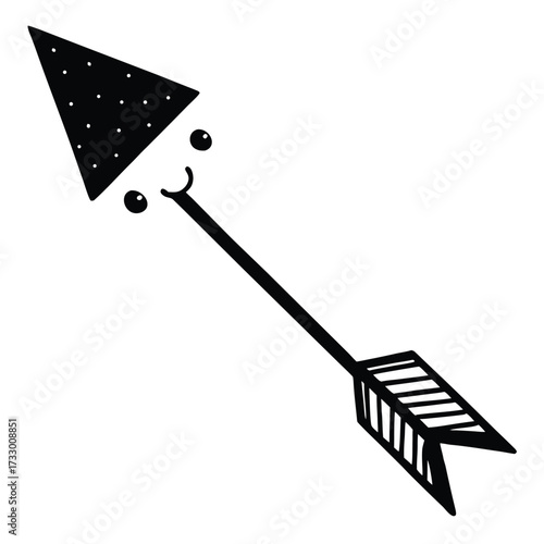 cute kawaii arrow with rosy cheeks cartoon on whit (1).eps