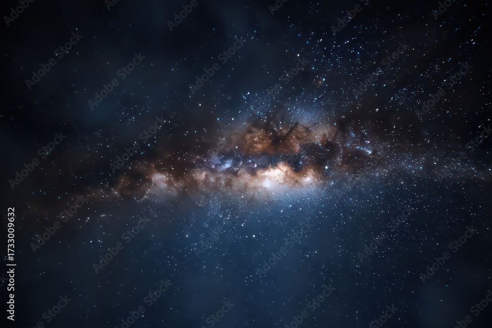 Fototapeta premium Cosmic Galaxy Cluster With Stars And Nebulae