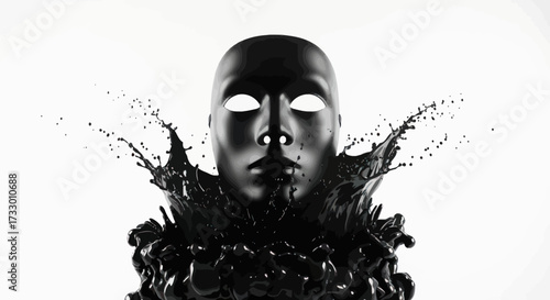 Abstract visage emerging from the inky depths: A striking visual representation