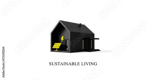 Eco-Friendly Home Concept: Sustainable Living with Solar Energy for a Greener Future