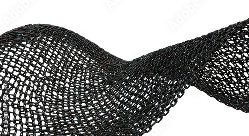 Entangled metallic mesh structure creating an elaborate flow and pattern formation