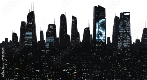 Futuristic metropolis panoramic view showcasing advanced architecture and luminous displays