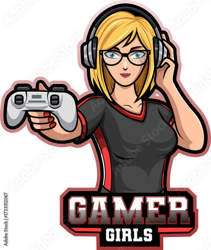The gamers girls mascot logo