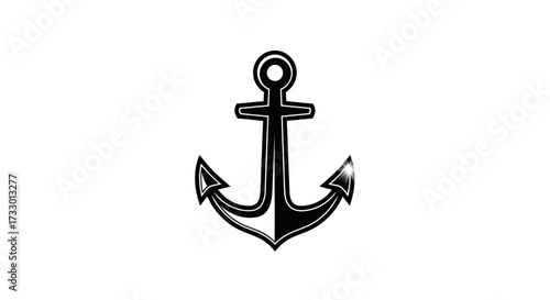 A Nautical Anchor with a Black and White Design Represents Stability and Hope