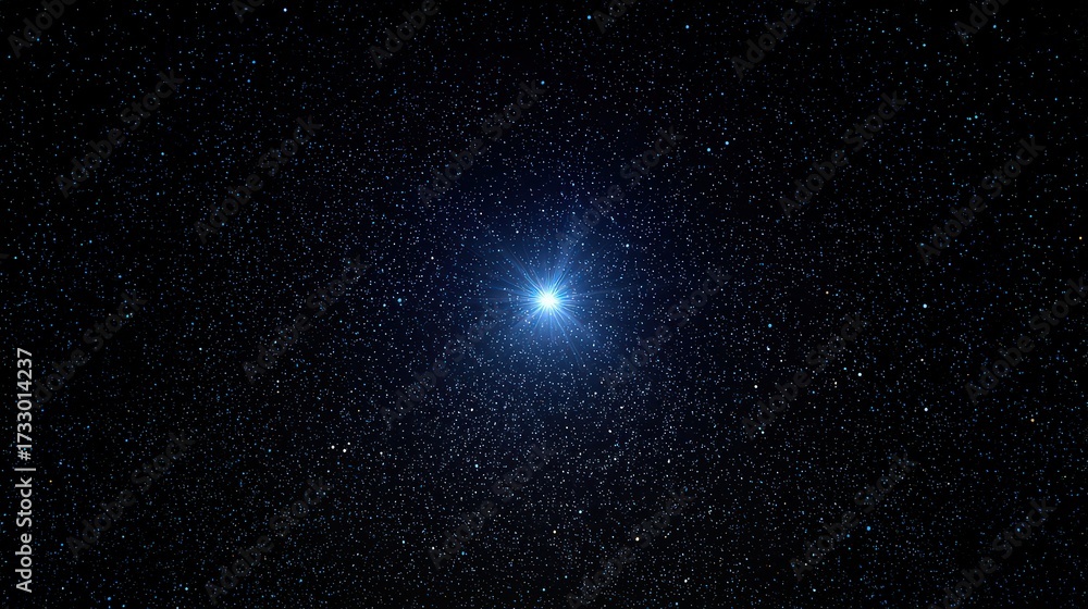 Obraz premium Bright Star In A Starry Night Sky