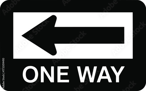 One way street sign arrow direction traffic control information symbol guidance vector