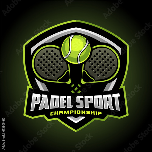 Two padel sport emblem logo design