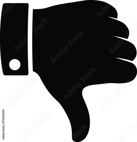 Negative feedback hand gesture thumbs down symbol icon silhouette dislike approval rejection failure disappointment bad review opposition vector