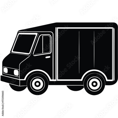 delivery truck silhouette icon flat vector isolate (1).eps